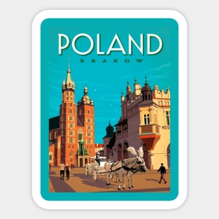 Vintage Travel Poster - Poland Sticker